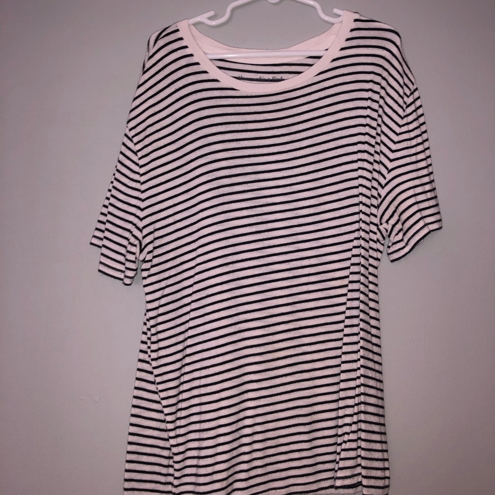 Abercrombie & Fitch Black and White Striped Shirt